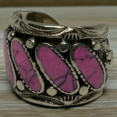 リング 指輪 ピンク コーラル 多少 サイズ 調整 可能 約21号 デザイン インディアンジュエリー インディアン アクセサリー ビンテージ 50s ~ 60s 70s 80s 90S 天然石 メンズ レディス 一点物 アンティーク 2502 3980 p10