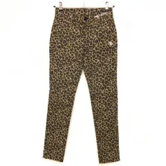 【新品】パーリーゲイツ パンツ ベージュ系×黒 レオパード ロゴ白 ストレッチ レディース 00(XS) ゴルフウェア PEARLY GATESのサムネイル