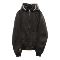 COACH (コーチ) ×A BATHING APE アベイシングエイプ シャークパーカー ジップアップレザーフードジャケット ブラック 001HJG231903Xのサムネイル