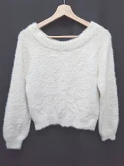 ◇ ⊇ MISCH MASCH ミッシュマッシュ Vネック ラメ 長袖 ニット サイズM オフホワイト系 レディース E  【1409250034855】