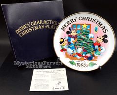 MZ534) Disney 1983年 Christmas Plate 箱 プレートスタンド付き 現状品