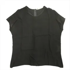 ハナエモリ HANAE MORI 90's シルク100% カットソー プルオーバー シャツ 無地 パイピング 38 黒 ブラック レディース♪11のサムネイル