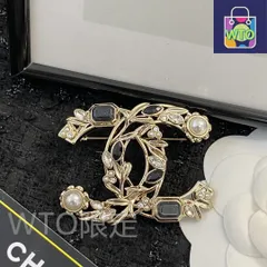 【今日特価】CHANEL シャネル 22 年 ブラック ジェム ブローチ?