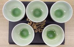 美濃焼　湯呑5個セット　緑　グリーン　湯吞茶碗  湯飲み