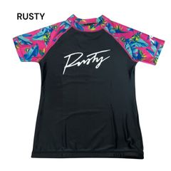 RUSTY ラスティ　ラッシュガード　半袖　レディース　サイズL 水着　スイムウェア　プール　海