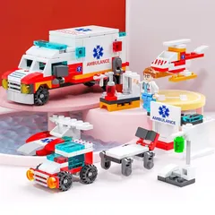 8732-8 救急車 レゴ ブロック 互換 キット LEGO 互換品 シティ 知育玩具 プレゼント ミニフィグ 全国送料無料　新品　未使用品 安い追跡なし(ゆうメール他) 