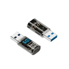 新品 USB CメスからUSB オス変換アダプター 2個セット 10Gbps転送 アダプタLED出力スクリーン表示付き 小型 軽量 PD対応 高速データ伝送アダプタ 充電対応 イトブラック