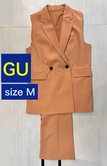 【GU】テーラード ダブルベスト Z セットアップ オレンジ【Mサイズ】[E-089] △