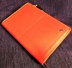 A4サイズ【キャンパスノートカバー】２冊用■Wステッチ■合皮■オレンジ