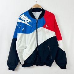 【フォロワー様クーポン配布中！】 NIKE JORDAN Legacy AJ4 ナイキ ジョーダン レガシー  プリントロゴ ジップアップ  ナイロン ライトウェイトジャケット ブルゾン 輸入古着 海外古着 US古着 メンズ Mサイズ 希少 レア 【S31】