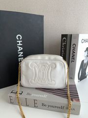 売り切り⚠️CELINE♦️セリーヌ チェーンショルダーバッグ グレージュ 
