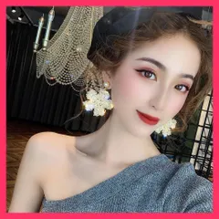 【スタッフおすすめ！】 フラワーピアス 大きめ花モチーフ ピアス ピアス 大ぶり人気/ピアス披露宴二次会/プチプラ きれいめ レディース 揺れるピアス 小顔 クリス おすすめ おしゃれ　人気 上品 2TEKANG-002