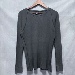 NUMBER (N)INE ナンバーナイン 00s archive コットン ワッフル サーマル ロング カットソー ロンT size.2 (M) チャコールグレー アーカイブ