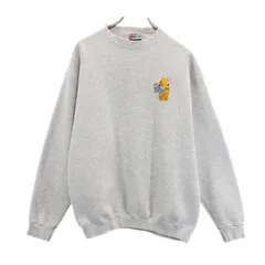 TSi Pooh USA製 プーさんデザイン刺繍 スウェット L グレー  トレーナー メンズ 【中古】  【230817】