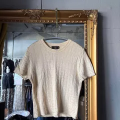 @ FENDI フェンディ ズッカ柄 ニット セーター 半袖 ブラウス シャツ　総柄　トップス　お呼ばれ　デート　オフィスカジュアル　食事会　可愛い　お出かけ　上品