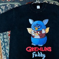 FurbyＴシャツ ティーシャツ ダメージ加工 攻め 前衛的 男性 映画 レトロ グレムリン ギズモ ウォッシュ加工 半袖 Tシャツ 夏 新品 XL 2XL レトロ 個性的 奇抜  攻め 前衛的 ビンテージリプリント vintage riprint 古着
