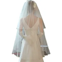 ウエディング ベール ミドル ウエディングベール ショート ブライダル ベール ウェディング 日本製 アイボリー 120cm メロー ミドル丈 ヴェール [V87]