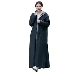 [VaTcsAxg] レインコート 自転車 レインコート レディース 自転車 ポンチョ原付用 レインポンチョ ロング かっぱ 雨具 通学 通勤 旅行 超防水 速乾 お洒落 かわいい 防風 軽量 男女兼用 (1-ブラック, M)