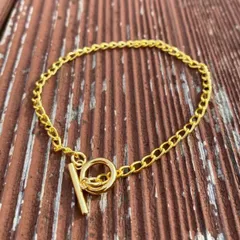 ◇【3ｍｍ】メンズ ゴールドブレスレット チェーン 18cm アクセサリー