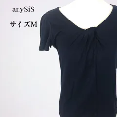 【美品】エニシス any SiS フレンチスリーブ カットソー 2 M ネイビー