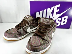 s25t-0536y【中古】NIKE SB DUNK LOW PRM BROWN　PAISLEY　ナイキ　ダンク　ロー　プレミアム　ブラウンペイズリー　スニーカー　メンズ　26.5cm　DH7534-200