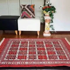 ペルシャ絨毯 本物 手織りトルキャマン産 トライバルラグ155×212cm トルクマン産 ペルシャ絨毯 本物 手織り クルクウール サイズ 108