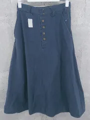 ◇ Ne-net ネ ネット ボタンフライ 膝下丈 フレア スカート 1 ネイビー * 1002799958752 【中古】 【1002799958752】のサムネイル