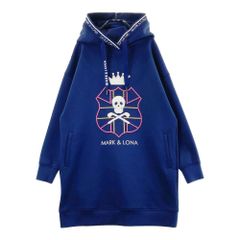 サイズ：38 MARK&LONA マークアンドロナ  スウェット フード 長袖ワンピース  ネイビー系 [240101438280] ゴルフウェア レディース ストスト