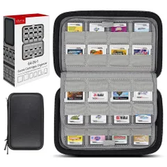 【在庫セール】Sisma カードケース 64枚収納 3DS 2DS DS SWITCH用ソフトケース カード整理ケース 収納 ポーチ『黒色』