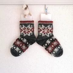 [24cm]ノルディック模様のルームソックス【モヘア・アルパカ入り】Norwegian Room Socks