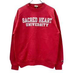 Champion プリントスウェット トレーナー M レッド チャンピオン 裏起毛 カレッジ アメカジ 古着卸 アメリカ仕入 a708-5343