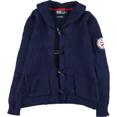 古着 ラルフローレン Ralph Lauren POLO by Ralph Lauren 袖ワッペン ショールカラー コットンニットカーディガン メンズXL/eaa367524
