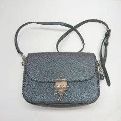 ◇ Θ CHARLES & KEITH ロゴ刻印 ロボットディティールプッシュロックバッグ ダークグリーン レディース E  【1411280020296】