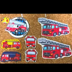 ❁︎期間限定❁︎ 消防車セット　はたらくくるま  働く車　アイロンワッペン  ワッペン　布ワッペン　アップリケ