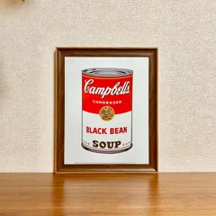 新品☆額縁付アートポスター(BRUCE MCGAW GRAPHICS)☆アンディ・ウォーホル（Andy Warhol）☆ポップアート☆Campbell's Soup I: Black Bean, 1968☆キャンベルスープ☆41
