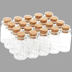 ルボナリエ 小瓶 コルク瓶 コルク栓 ガラス瓶 ガラス ミニボトル 容器 小分け５ml-30ml 20本 (クリア 8ml) [クリア 8ml]