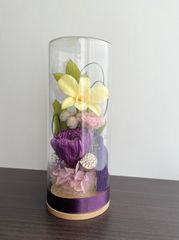 プリザーブドフラワー＊ガラスケース対 蓮&タッセル ＊ 仏花 お彼岸 敬老の日 プリザーブドフラワー＊ガラスケース対 蓮 タッセル入＊仏花