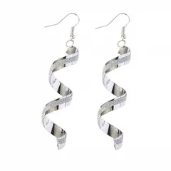 ダブルリングスパイラルジオメトリックイヤリング  ヨーロッパ風マットイヤリング   イヤリング  1ペア