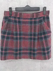 ◇ Adam et Rope’ アダム エ ロペ チェック ミニ 台形 スカート 36 レッド ネイビー *  【1002800078585】