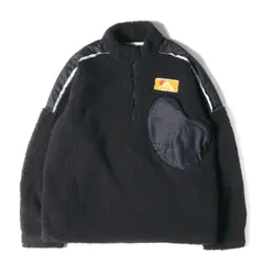 新品 OFF-WHITE オフホワイト ジャケット サイズ:M ハーフジップ プルオーバー フリース ジャケット Logo Plaque Pullover 19AW ブラック 黒 アウター ブルゾン シンプル カジュアル ブランドのサムネイル