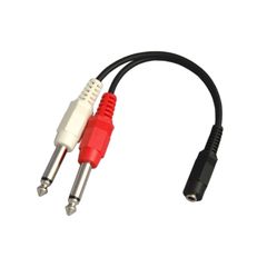 【新着商品】3.5mm ステレオミニジャック(メス) - 6.3mm モノラル標準プラグ(オス)×2 オーディオ変換ケーブル 10cm VM-MSA-10cm