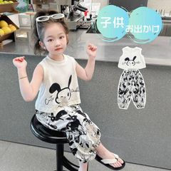 子供 タンクトップ うさぎ パンツセット 上下セット 子供 1-5歳 お出かけ 保育園 おしゃれ 2点セット jinrui28