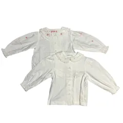 C314 シャツ まとめ売り 2点 白 ホワイト 長袖 メゾピアノ クレージュ 女の子 90 95