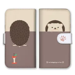 iPhone12 Pro Max ケース 手帳型 アイフォン12 プロマックス スマホケース 携帯ケース ハリネズミ はりねずみ 針鼠 りんご リンゴ 可愛い かわいい ペット おしゃれ ベージュ 水色  スマホカバー カラー05