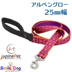 LUPINE　25mm幅　120cmリード　アルペングロー柄　アメリカ製　大型犬・中型犬向け