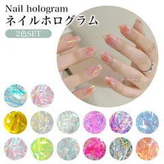 ホログラム ケース入り 2個 セット ネイル パーツ セルフ レジン マニキュア ホログラム オーロラ メタリック 乱切り ガラス キラキラ ジェルネイル プチプラ かわいい PR-NAIL24HOG06-2ST