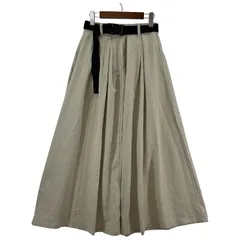 Java ジャバ ベルト付き ロング フレアスカート sizeM/ライトグレー