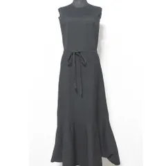 美品 23SS Mystrada マイストラーダ ビスチェニットワンピース ノースリーブ ロング マキシドレス 33269890 38 ブラック レディース 古着 中古 USED