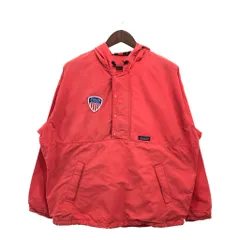 90年代 USA製 patagonia パタゴニア バギーズ プルオーバー ジャケット アウター アウトドア キャンプ レッド (メンズ L) 中古 古着 P7421