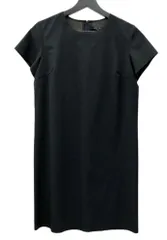 コムデギャルソン COMME des GARCONS ジュンヤワタナベ JUNYA WATANABE 半袖 膝丈 ドレス DRESS バックファスナー BLACK 黒 ワンピース 無地 ブラック 104LT-214